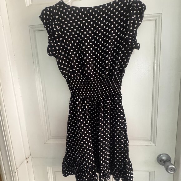 American Rag Size S Women's Black/White Polka Dot Flowy Dress - Picture 3 of 3
